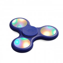 LED Light Up Push Button Switch Fidget Spinner Stress Reducer Toy (Blue)
